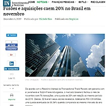 Fuses e aquisies caem 20% no Brasil em novembro